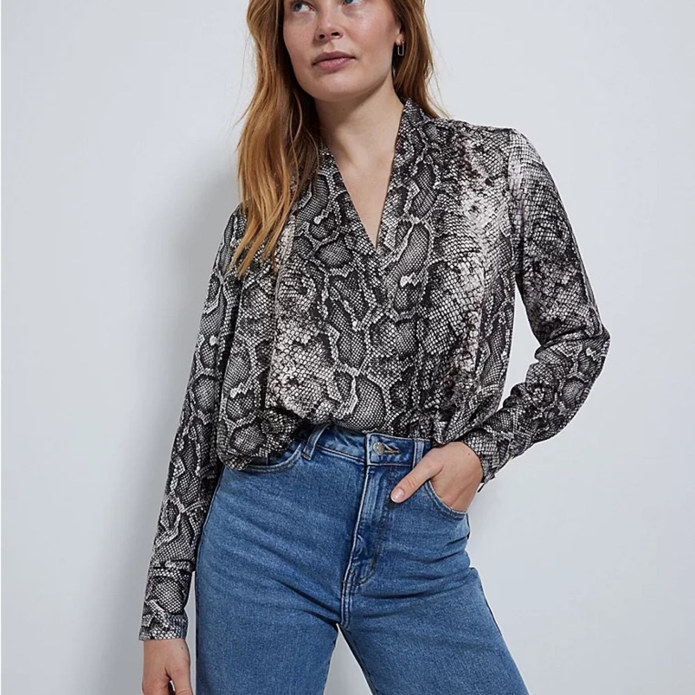 Pleione Women's Snake Print Blouse M - Picture 11 of 12